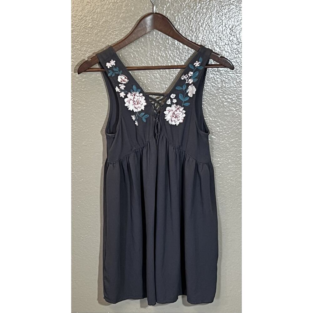 AEROPOSTALE Women's Mini Dress Gray Embroidery Size Medium